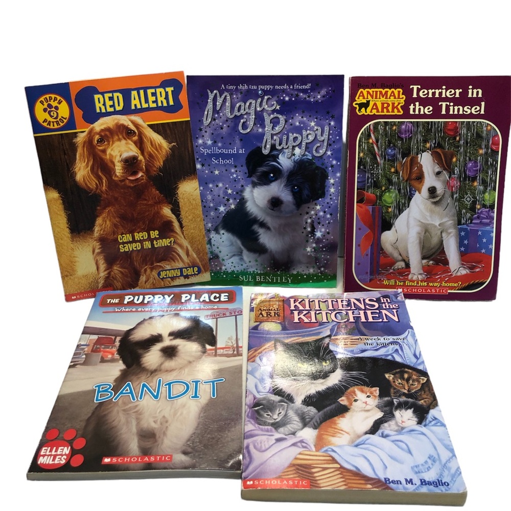 Scholastic junior Pet Novels Cats and Dogs Lot of 5 Puppy Place Animal Ark